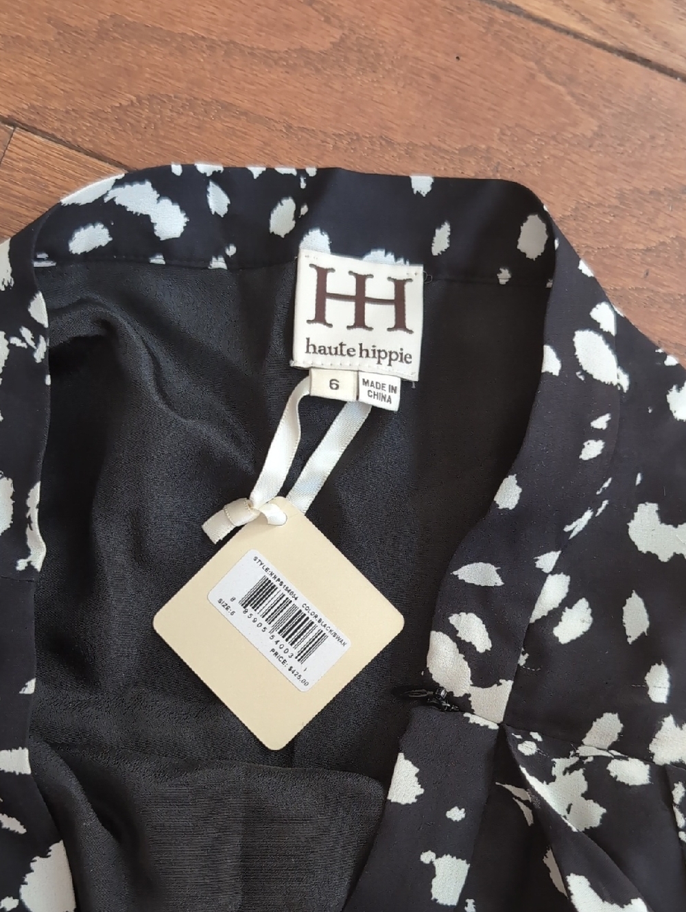 Haute Hippie Black and White Abstract Spot  Asymmetrical skirt - 6